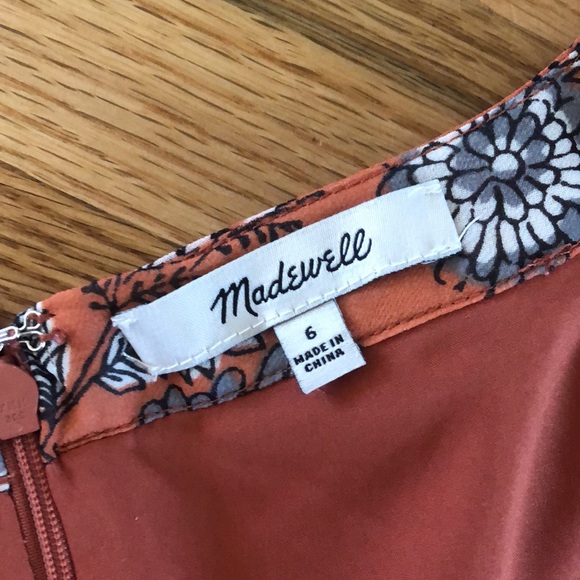 Madewell Button Front Midi Dress Gathered Blooms Sheer Puff Romantic Floral - Picture 14 of 15